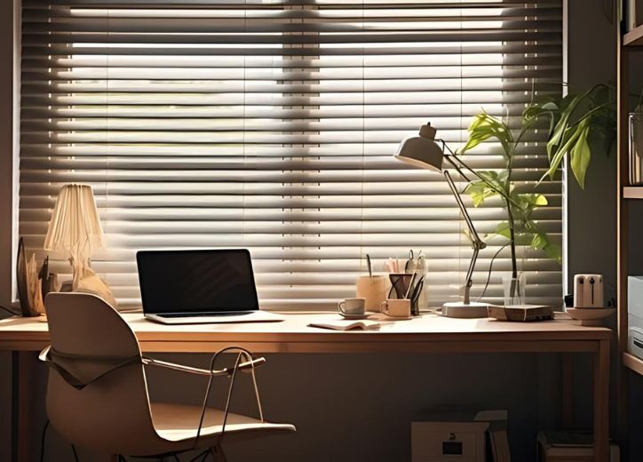 Venetian Blinds in Study | Featured image for the Venetian Blinds Brisbane Page on Shutters Blinds & Awnings.